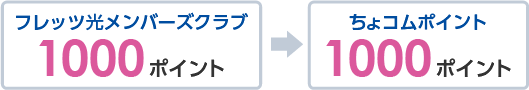 フレッツ光メンバーズクラブ　1000ポイント
ちょコムポイント1000ポイント
